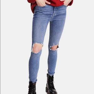 Free people busted knee high rise skinny jeans
